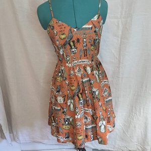 Spooky Print Folter Dress